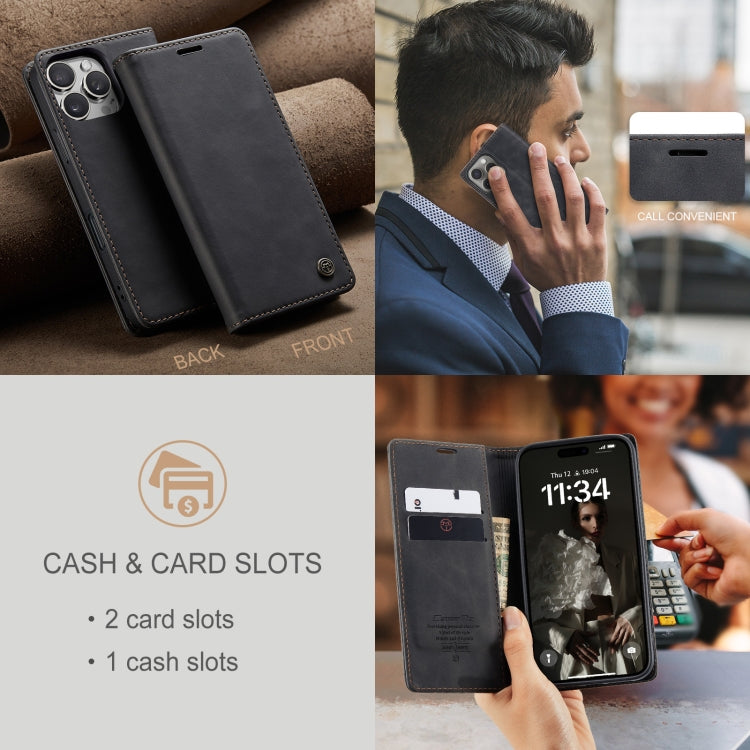 For iPhone 16 Pro CaseMe 013 Multifunctional Horizontal Flip Leather Phone Case(Black)