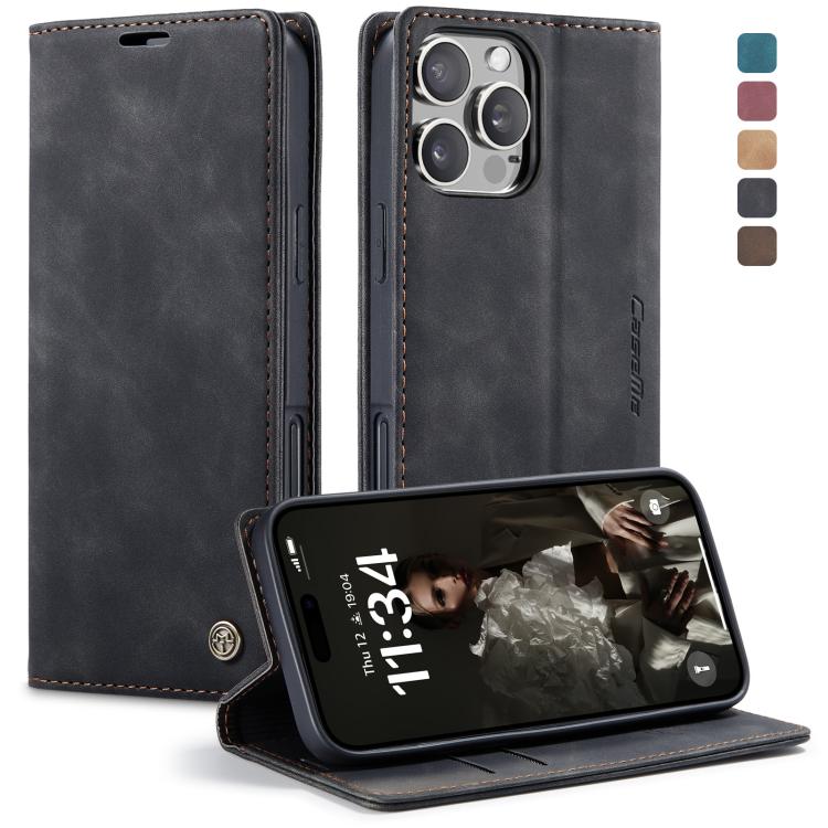 For iPhone 16 Pro CaseMe 013 Multifunctional Horizontal Flip Leather Phone Case(Black)
