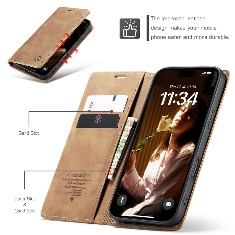 For iPhone 16 Plus CaseMe 013 Multifunctional Horizontal Flip Leather Phone Case(Brown)