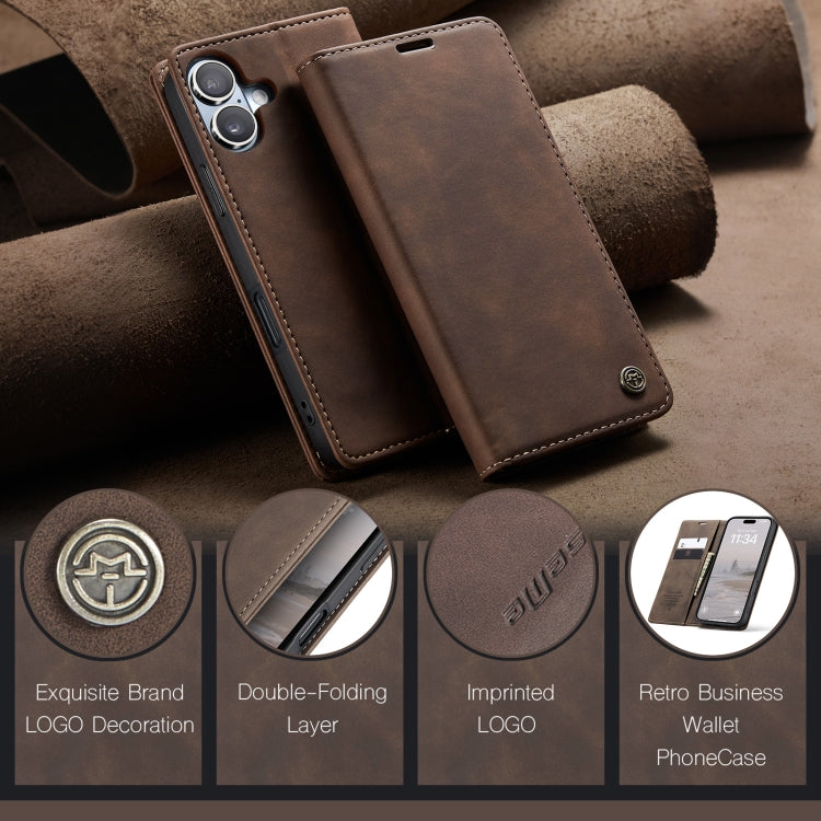 For iPhone 16 CaseMe 013 Multifunctional Horizontal Flip Leather Phone Case(Coffee)