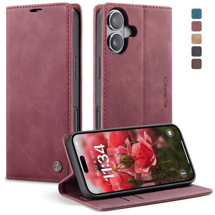 For iPhone 16 CaseMe 013 Multifunctional Horizontal Flip Leather Phone Case(Red)