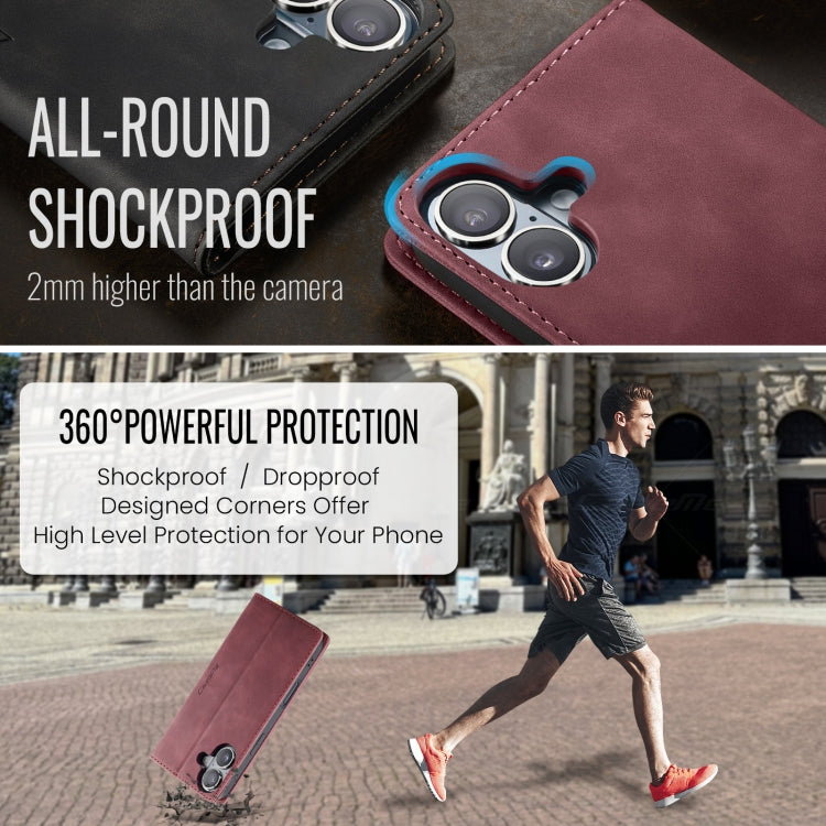 For iPhone 16 CaseMe 013 Multifunctional Horizontal Flip Leather Phone Case(Red)