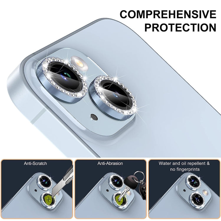 For iPhone 16 Pro / 16 Pro Max ENKAY AR Anti-reflection Individual Diamond Ring Camera Lens Glass Full Film(Pink)