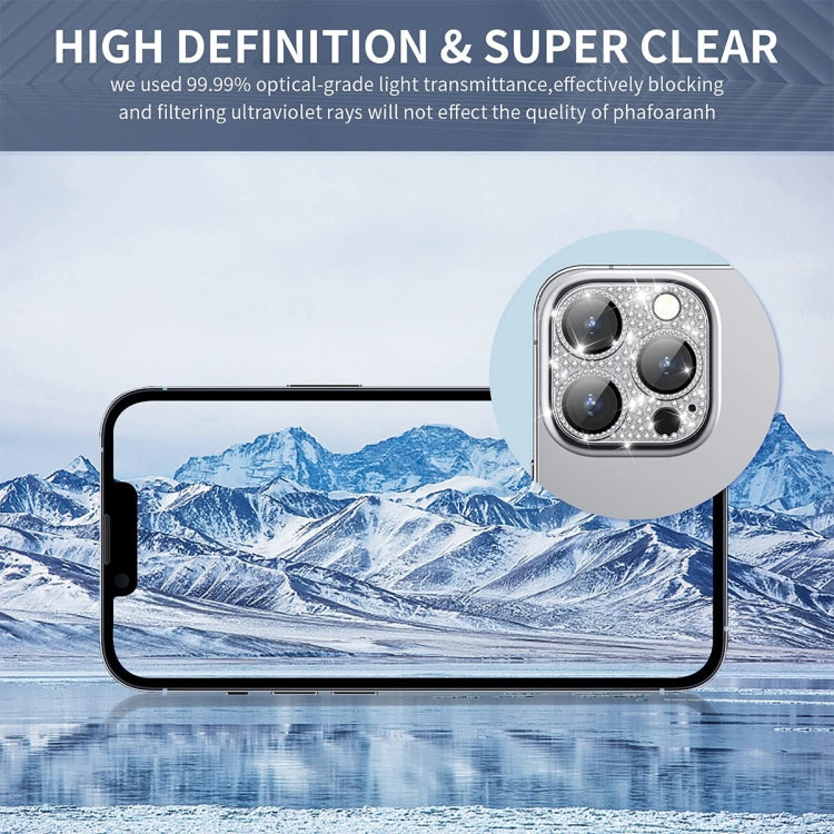 For iPhone 16 / 16 Plus ENKAY Hat-Prince Blink Diamond Camera Lens Aluminium Alloy Tempered Glass Film(Golden)