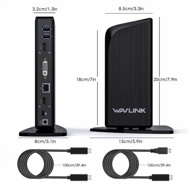 WAVLINK UG39PD1 13 in 1 Type-C Triple Monitors 4K HD Docking Station, Plug:EU Plug
