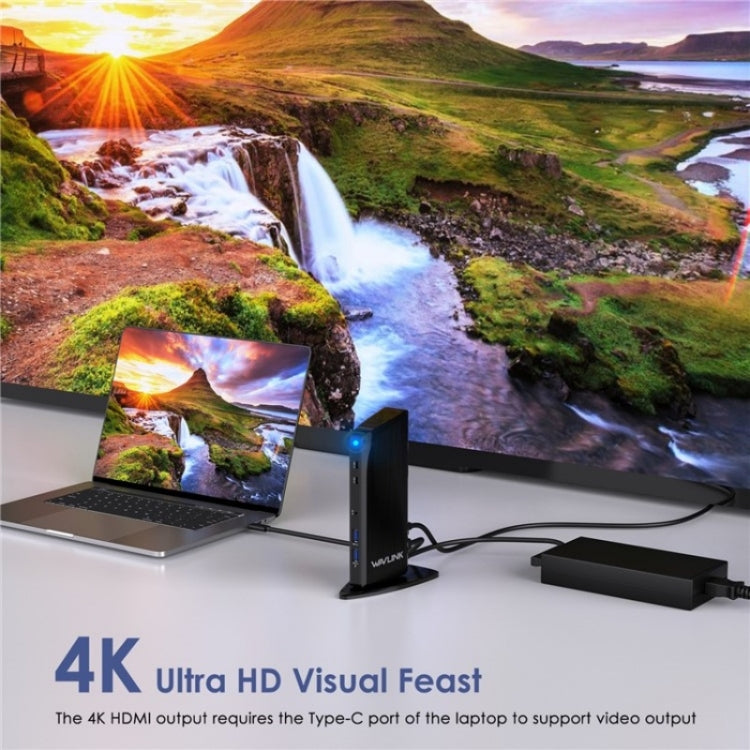 WAVLINK UG39PD1 13 in 1 Type-C Triple Monitors 4K HD Docking Station, Plug:EU Plug