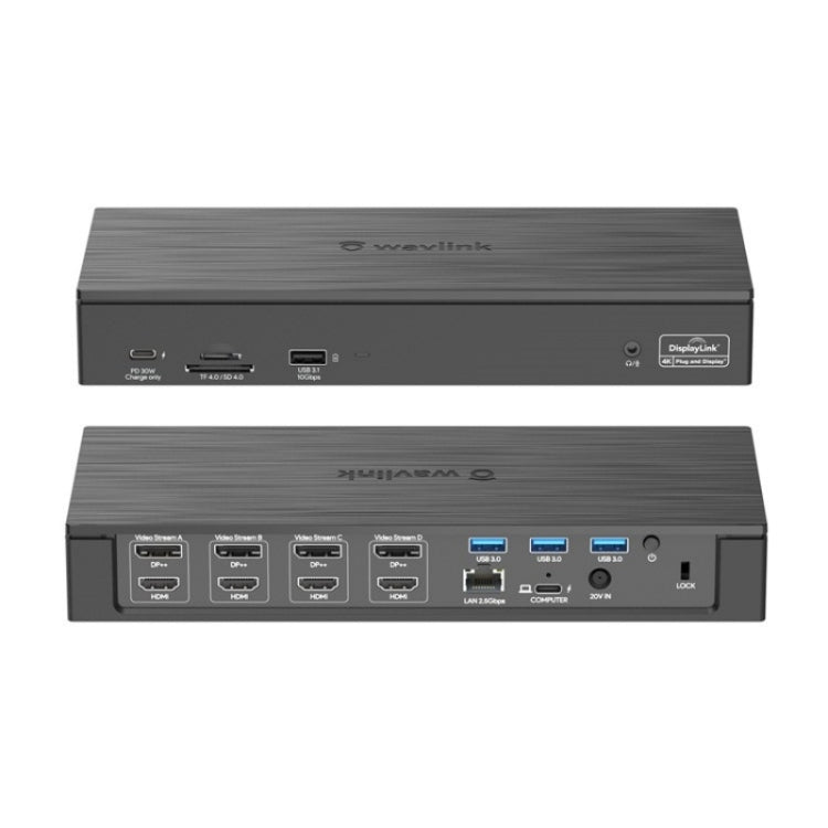 WAVLINK UG69PD8 Pro 18-in-1 DP / HD 5K Quadruple Display USB C Universal Docking Station, Plug:AU Plug