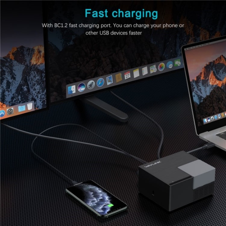 WAVLINK UG76PD2 3.5mm Audio, Gigabit Network Port Dual HD Universal Docking Station(UK Plug)