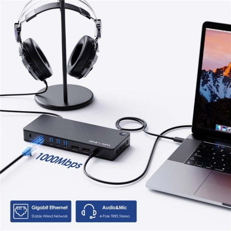 WAVLINK UTD22 Support 96W Laptop Charging USB4 Docking Station Dual Monitor USB-C Hub(AU Plug)