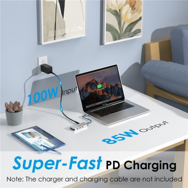 WAVLINK UHP3416 7-in-1 PD100W Charging SD / TF Card Reader 4K HD Type-C Docking Station(Grey)