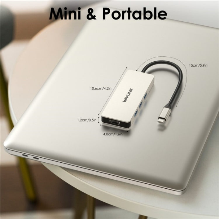 WAVLINK UHP3416 7-in-1 PD100W Charging SD / TF Card Reader 4K HD Type-C Docking Station(Rose Gold)