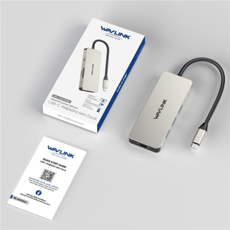 WAVLINK UHP3416 7-in-1 PD100W Charging SD / TF Card Reader 4K HD Type-C Docking Station(Rose Gold)