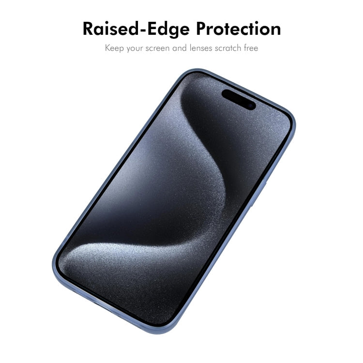 For iPhone 14 Plus ENKAY Hat-Prince Translucent Matte TPU Phone Case with Lens Film(Blue)