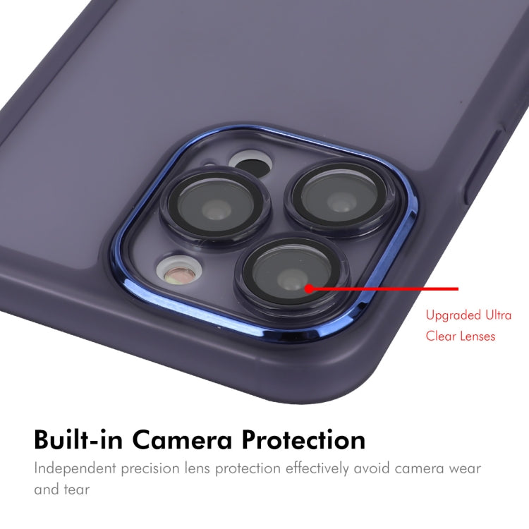 For iPhone 14 Pro Max ENKAY Hat-Prince Translucent Matte TPU Phone Case with Lens Film(Purple)