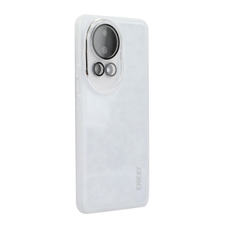 For Huawei nova 12 ENKAY Hat-Prince Translucent Matte TPU Phone Case with Lens Film(White)