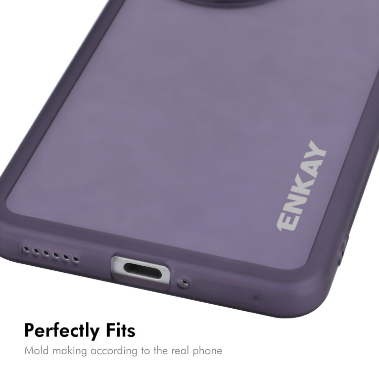 For Huawei nova 12 ENKAY Hat-Prince Translucent Matte TPU Phone Case with Lens Film(Purple)