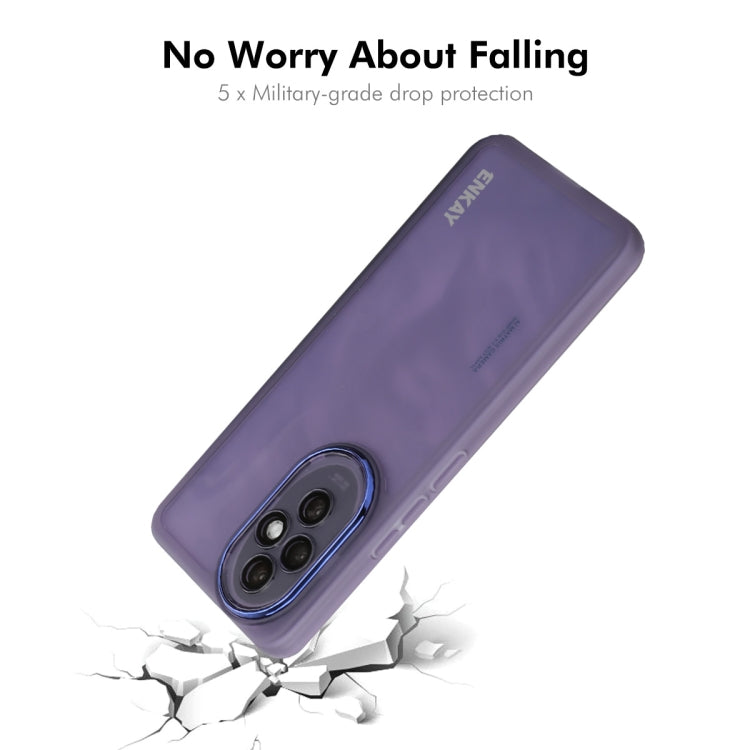 For Honor 200 Pro ENKAY Hat-Prince Translucent Matte TPU Phone Case with Lens Film(White)