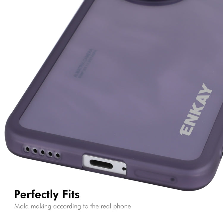 For Honor 200 Pro ENKAY Hat-Prince Translucent Matte TPU Phone Case with Lens Film(Blue)