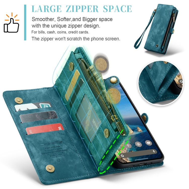 For Google Pixel 9 / 9 Pro CaseMe 008 Detachable Multifunctional Leather Phone Case(Blue)