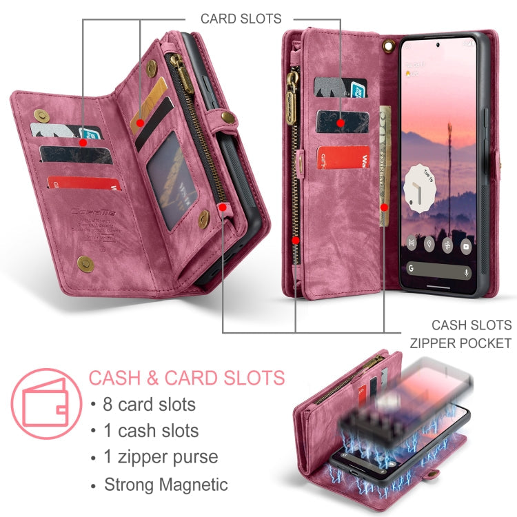 For Google Pixel 9 Pro XL CaseMe 008 Detachable Multifunctional Leather Phone Case(Wine Red)