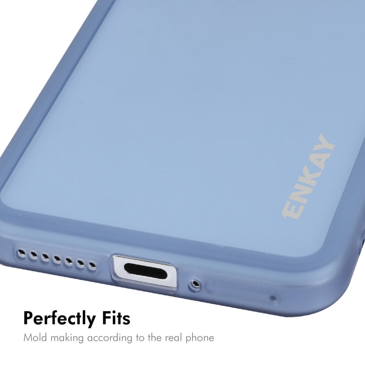 For Xiaomi 14 Pro ENKAY Hat-Prince Translucent Matte TPU Phone Case with Lens Film(Blue)