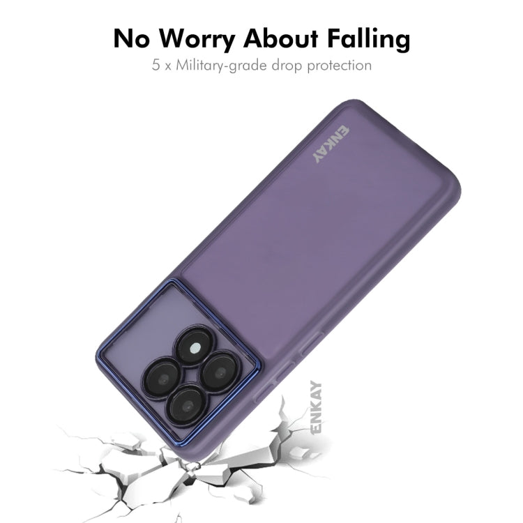 For Redmi K70 / K70 Pro ENKAY Hat-Prince Translucent Matte TPU Phone Case with Lens Film(Purple)
