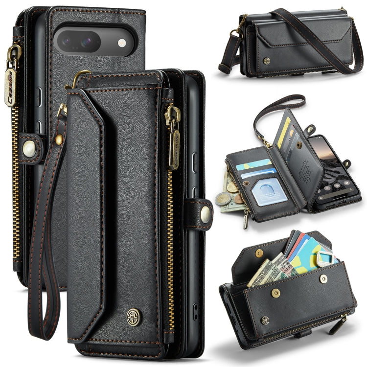 For Google  Pixel 10 / 10 Pro / 9 CaseMe C36 Card Slots Zipper Wallet RFID Anti-theft Leather Phone Case(Black)