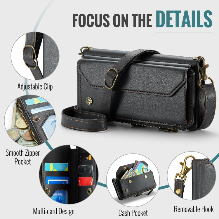 For Google  Pixel 10 / 10 Pro / 9 CaseMe C36 Card Slots Zipper Wallet RFID Anti-theft Leather Phone Case(Black)