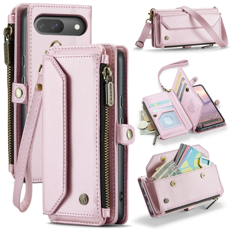 For Google  Pixel 10 / 10 Pro / 9 CaseMe C36 Card Slots Zipper Wallet RFID Anti-theft Leather Phone Case(Pink)