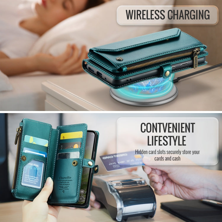 For Google  Pixel 10 / 10 Pro / 9 CaseMe C36 Card Slots Zipper Wallet RFID Anti-theft Leather Phone Case(Green)