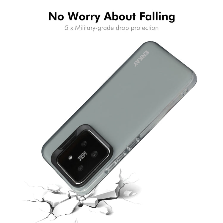 For Xiaomi 14 ENKAY Hat-Prince Translucent Matte TPU Soft Phone Case + 9H Big Arc Edge Film(Grey)