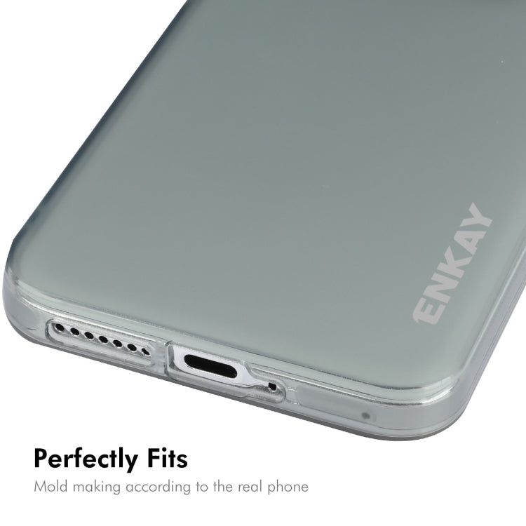 For Xiaomi 14 ENKAY Hat-Prince Translucent Matte TPU Soft Phone Case + 9H Big Arc Edge Film(Grey)