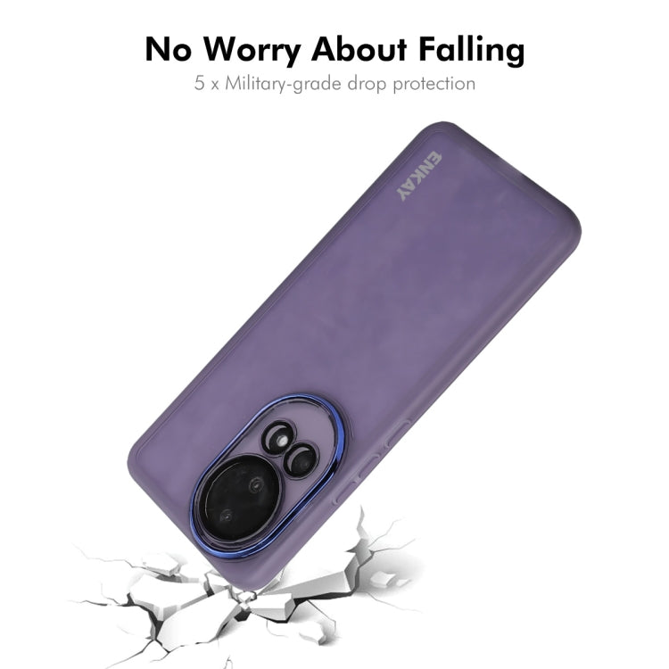 For Huawei nova 12 Pro ENKAY Hat-Prince Translucent Matte TPU Phone Case with Lens Film + 3D Hot Bending Film(White)