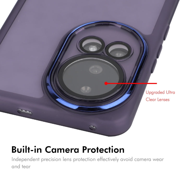 For Huawei nova 12 Pro ENKAY Hat-Prince Translucent Matte TPU Phone Case with Lens Film + 3D Hot Bending Film(Purple)