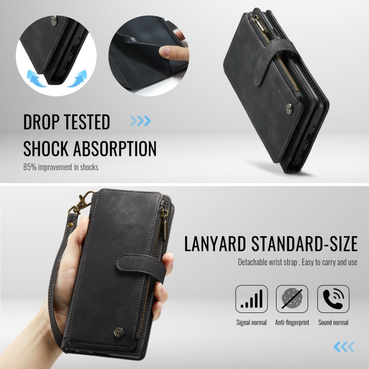 For Google Pixel 10 / 10 Pro / 9 CaseMe C30 Card Slots Zipper Wallet Leather Phone Case(Black)