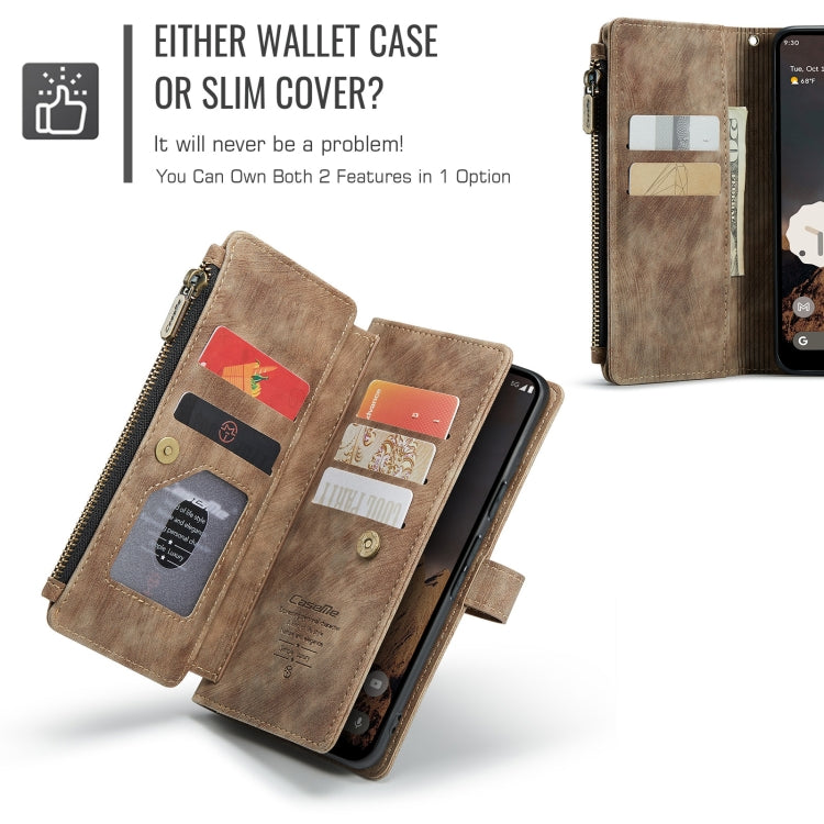 For Google Pixel 10 / 10 Pro / 9 CaseMe C30 Card Slots Zipper Wallet Leather Phone Case(Brown)