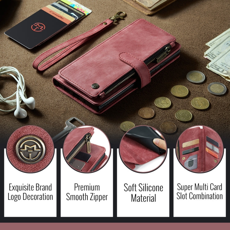 For Google Pixel 10 / 10 Pro / 9 CaseMe C30 Card Slots Zipper Wallet Leather Phone Case(Wine Red)