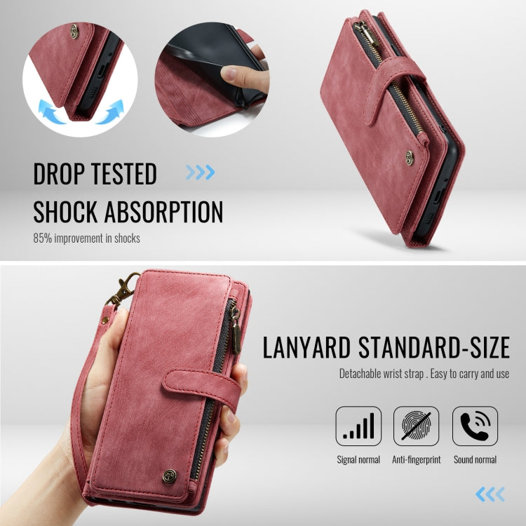 For Google Pixel 10 / 10 Pro / 9 CaseMe C30 Card Slots Zipper Wallet Leather Phone Case(Wine Red)