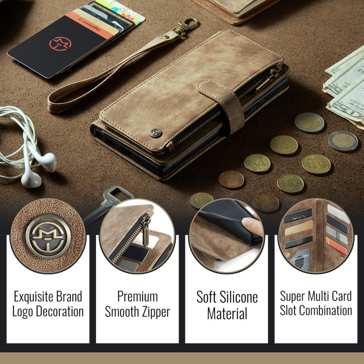 For Google Pixel 9 Pro XL / 10 Pro XL CaseMe C30 Card Slots Zipper Wallet Leather Phone Case(Brown)
