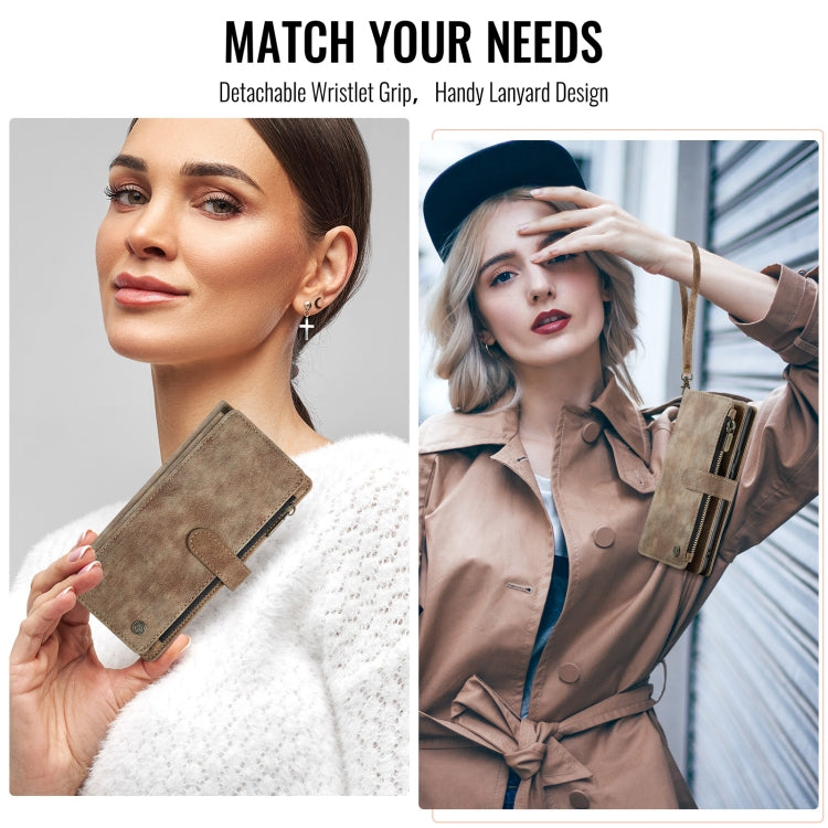 For Google Pixel 9 Pro XL / 10 Pro XL CaseMe C30 Card Slots Zipper Wallet Leather Phone Case(Brown)