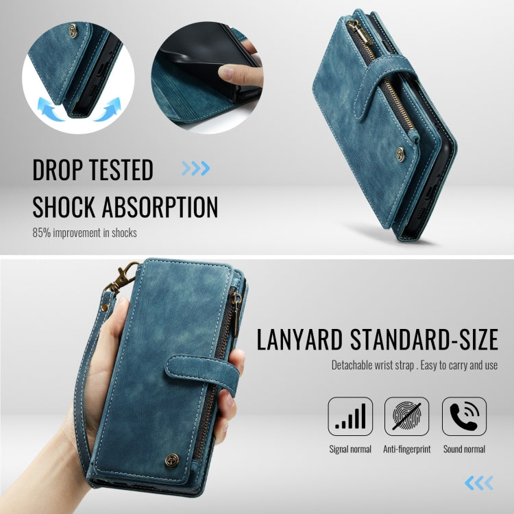 For Google Pixel 9 Pro XL / 10 Pro XL CaseMe C30 Card Slots Zipper Wallet Leather Phone Case(Blue)