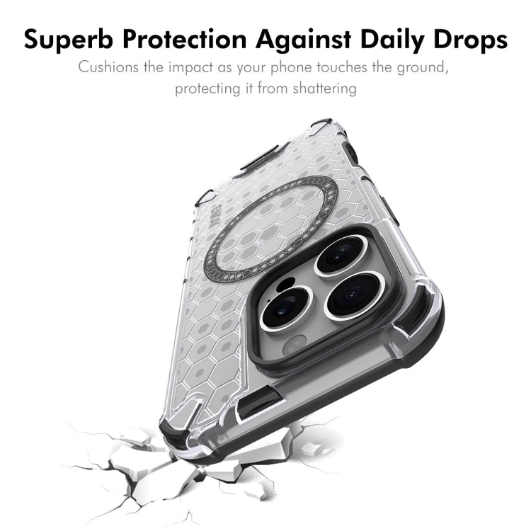 For iPhone 14 Pro ENKAY Hat-Prince Honeycomb MagSafe Shockproof Phone Case with Large Arc Edge Film(Red)