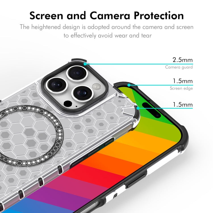For iPhone 14 Pro Max ENKAY Hat-Prince Honeycomb MagSafe Shockproof Phone Case with Large Arc Edge Film(Green)