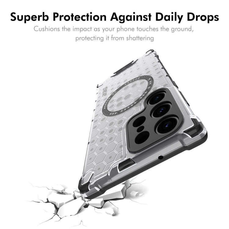 For Samsung Galaxy S24 Ultra 5G ENKAY Hat-Prince Honeycomb MagSafe Shockproof Phone Case with 0.18mm Film(White)