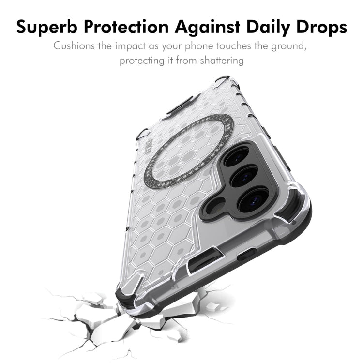 For Samsung Galaxy S24 5G ENKAY Hat-Prince Honeycomb MagSafe Shockproof Phone Case with 0.18mm Film(Grey)