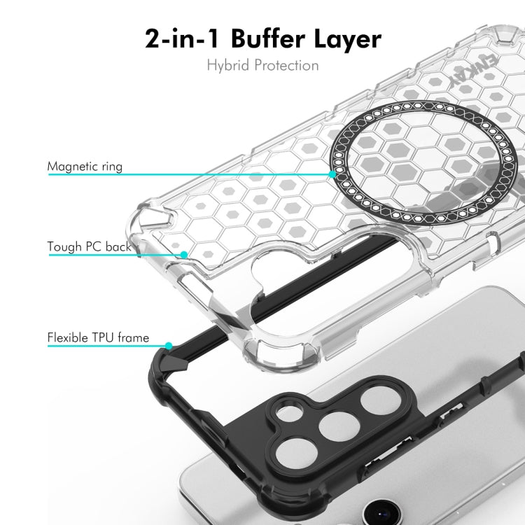 For Samsung Galaxy S23 5G ENKAY Hat-Prince Honeycomb MagSafe Shockproof Phone Case with 0.18mm Film(Green)
