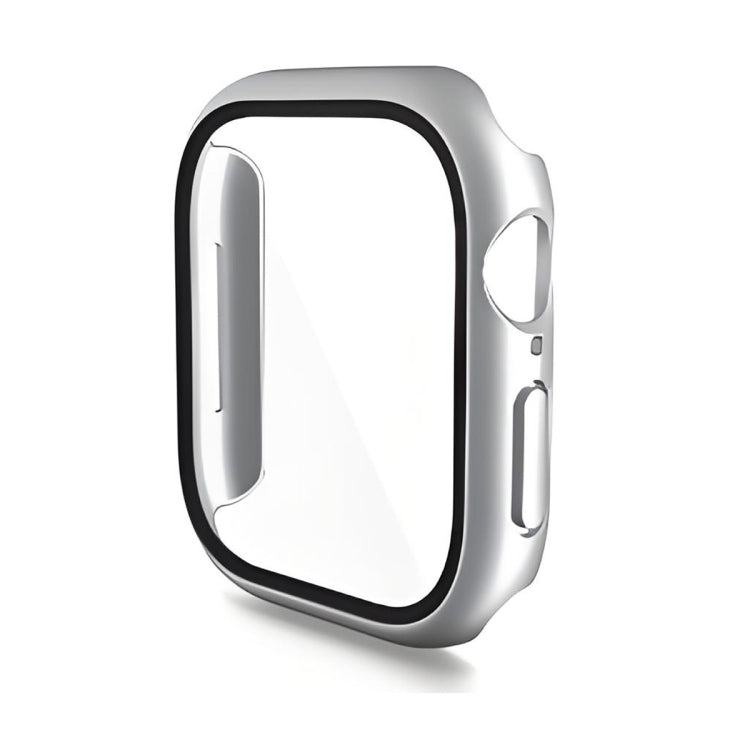 For Apple Watch Series 11 / 10 46mm ENKAY Hat-Prince PC Tempered Glass Film Integrated Watch Case(Silver)