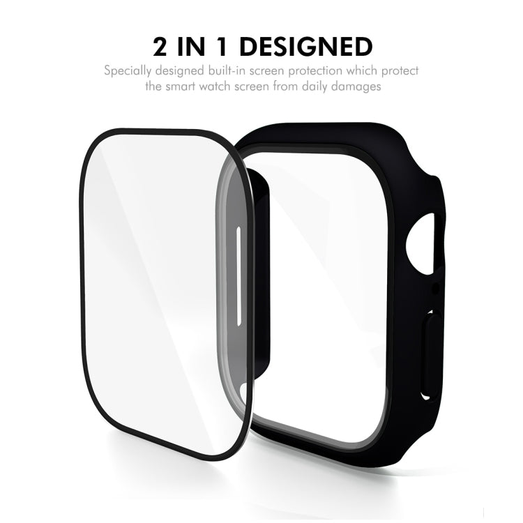 For Apple Watch Series 11 / 10 46mm ENKAY Hat-Prince PC Tempered Glass Film Integrated Watch Case(Grey Blue)