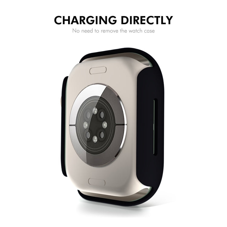 For Apple Watch Series 11 / 10 42mm ENKAY Hat-Prince PC Tempered Glass Film Integrated Watch Case(Grey Blue)