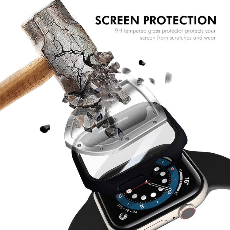 For Apple Watch Series 11 / 10 46mm ENKAY Hat-Prince PC Tempered Glass Film Integrated Watch Case(Cyan)
